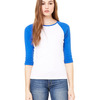 Ladies' Baby Rib Three-QuarterSleeve Contrast Raglan T-Shirt