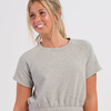 Women's French Terry Short Sleeve Cropped Crewneck Sweatshirt