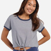 Women's Striped Tie Front T-Shirt